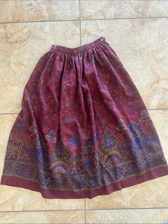 Ralph Lauren Dresses & Skirts - Ralph Lauren blue label paisley skirt vintage 90s A-line pleated size 4 small